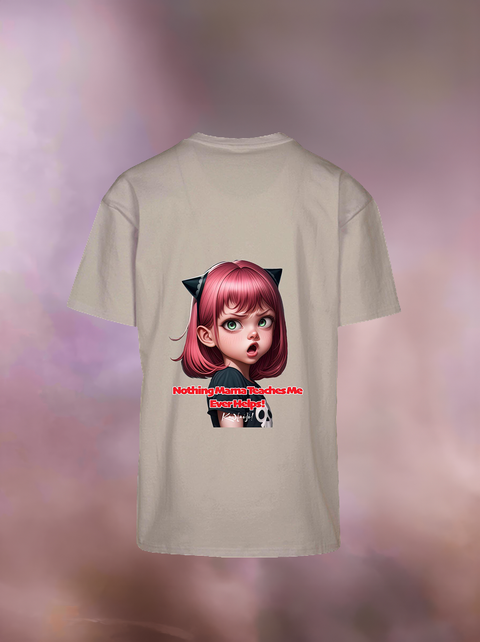 "NOTHING MAMA TEACHES ME" Heavy Oversize T-Shirt