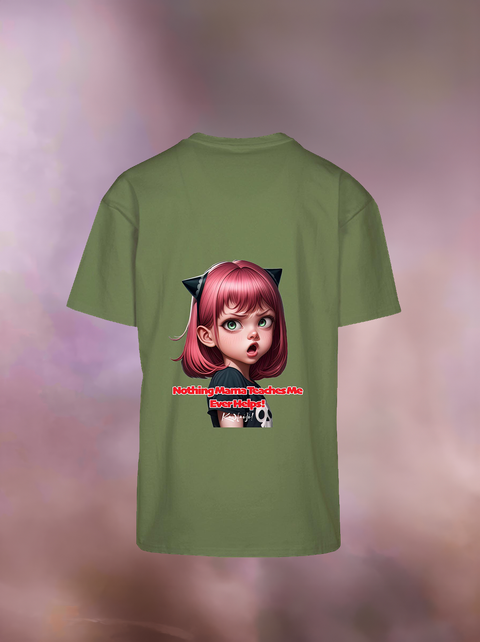"NOTHING MAMA TEACHES ME" Heavy Oversize T-Shirt