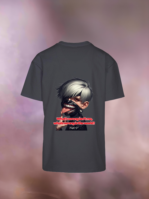 "WHAT'S WRONG IS THE WORLD" Heavy Oversize T-Shirt