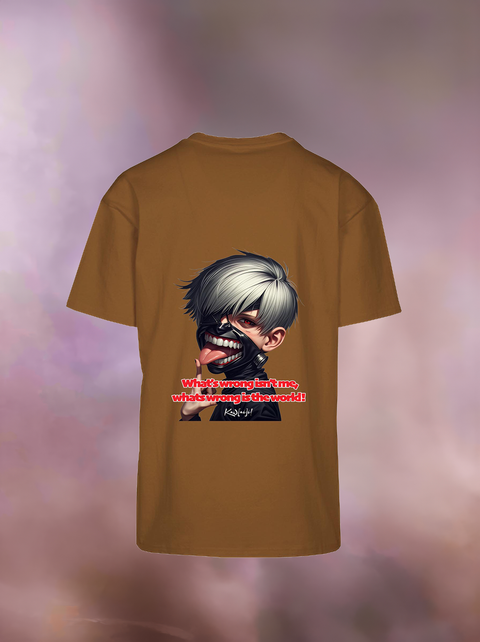 "WHAT'S WRONG IS THE WORLD" Heavy Oversize T-Shirt