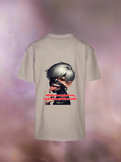 "WHAT'S WRONG IS THE WORLD" Heavy Oversize T-Shirt