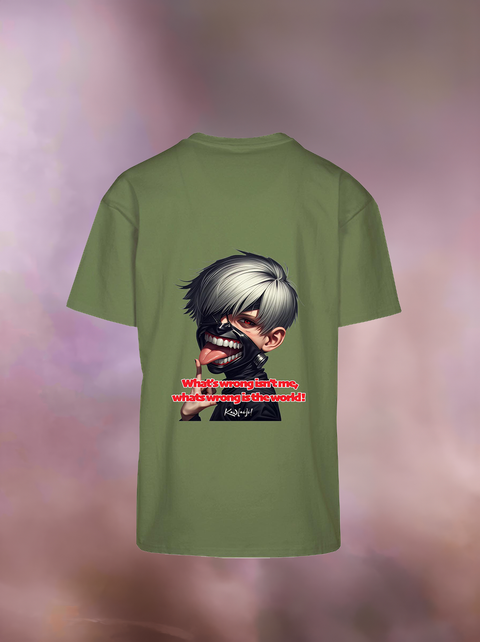 "WHAT'S WRONG IS THE WORLD" Heavy Oversize T-Shirt